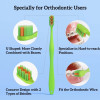 Concave No. 2015 Orthodontic toothbrush with curved bristles, soft, Purple